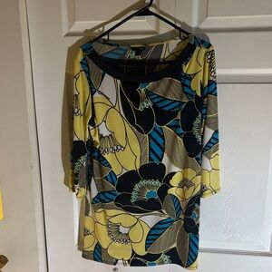 East 5th Yellow and Blue Floral Dress
